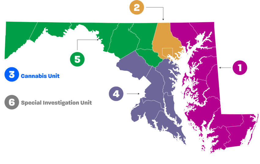 map of the districts in maryland