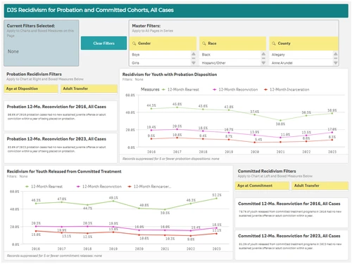 DJS Data Dashboard - Recidivism screenshot