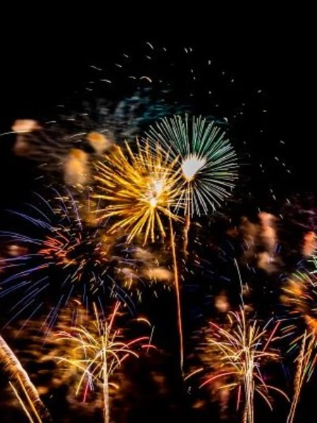 Fireworks display at night