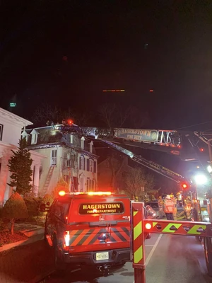 The Hagerstown Fire Department truck at a reported fire