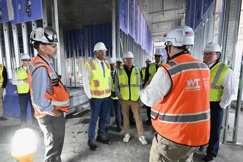 Governor Moore touring the construction progress