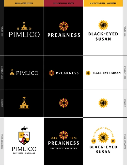 New Pimlico Race Course and Preakness Stakes logos