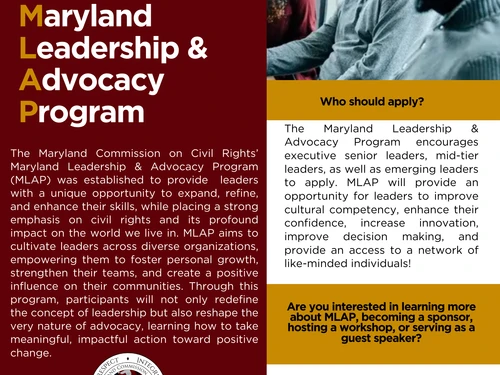 Maryland Leadership & Advocacy Program Flyer