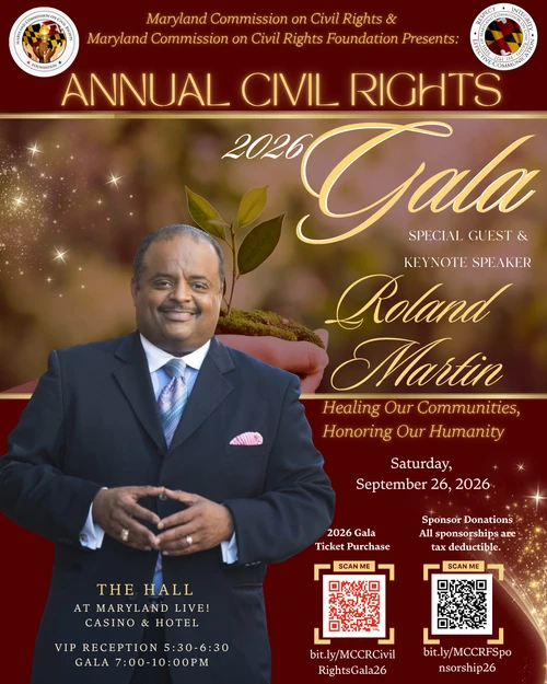 MCCR Annual Civil Rights Gala at Maryland Live Casino on September 26, 2026. 