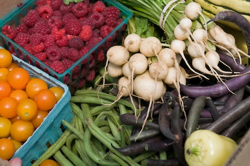 Fresh, locally grown vegetables and fruit
