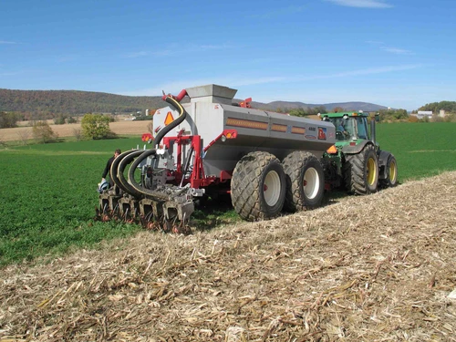 Injection equipment in rural farm field
