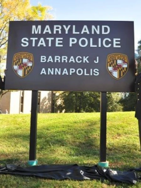 Maryland State Police Annapolis barrack sign 