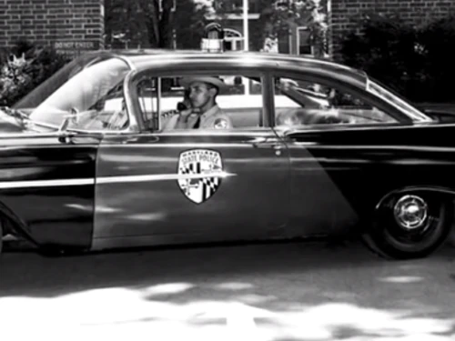 An old Maryland Department of State Police car