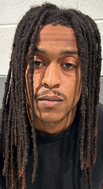 an african american male wearing a black tshirt with long dreadlocks