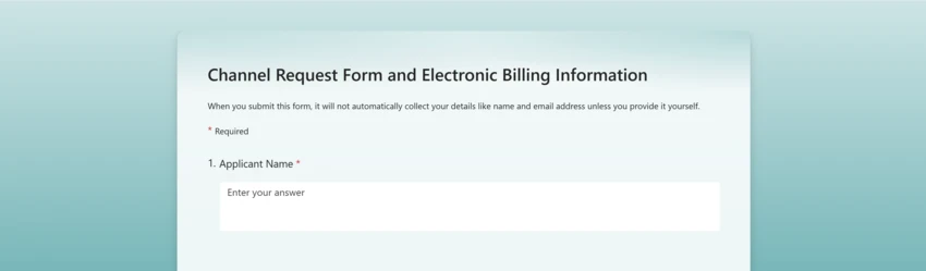 screenshot of teams request form
