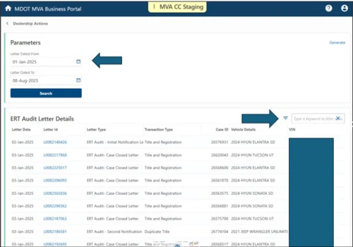 Bulletin - Portal Enhancements ERT Letter Screenshot 3