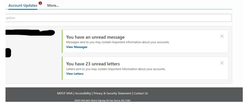 ERT Letters being sent to the Business portal screenshot