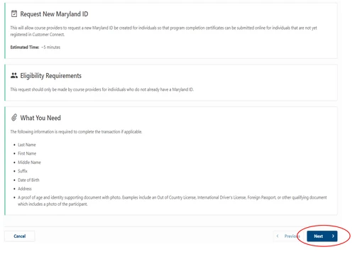 Maryland ID Creation for 3 Hour Alcohol & Drug Customer Certifications Screenshot 3