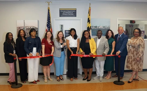 Picture of Lt. Governor Miller and State Leaders at Opening of New Veterans Services Office at Annapolis MVA