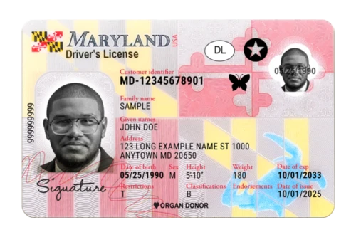 Driver's License Showing The Voluntary Butterfly Symbol
