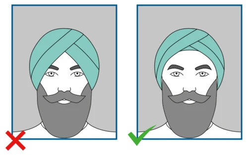 Image showing acceptable and unacceptable headcovering 