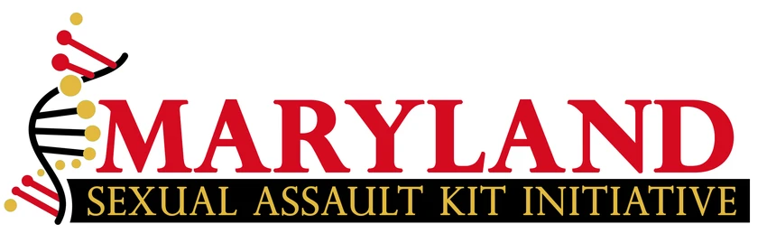 MD Sexual Assault Kit Initiative Logo - with DNA imagery in MD Flag colors