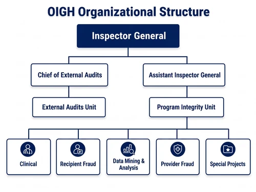 Organizational structure Chart for the Office of the Inspector General for Health