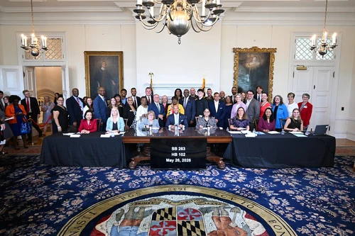 people in the governor's room for a bill signing