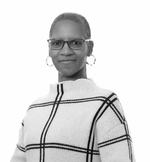 woman with glasses headshot photo