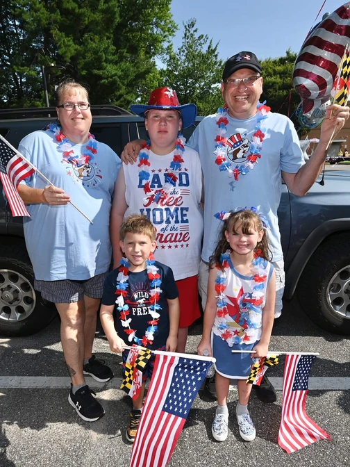 Family celebrating the 4th of July